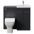 Napoli 390 Gloss Grey 1000mm 2 Door Vanity Unit Toilet Suite with Glide Basin Front View