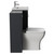 Napoli 390 Gloss Grey 1000mm 2 Drawer Vanity Unit Toilet Suite with Glide Basin Side View thumbnail