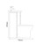Napoli 390 Gloss Grey 1000mm 2 Drawer Vanity Unit Toilet Suite with Glide Basin Side on Dimensions thumbnail