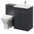 Napoli 460 Gloss Grey 1100mm 2 Door Vanity Unit Toilet Suite with Glide Basin Right Hand View thumbnail