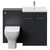 Napoli 460 Gloss Grey 1100mm 2 Door Vanity Unit Toilet Suite with Glide Basin Front View thumbnail