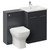 Napoli 460 Gloss Grey 1100mm 2 Door Vanity Unit Toilet Suite with Glide Basin Left Hand View thumbnail