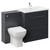 Napoli 460 Gloss Grey 1300mm 2 Drawer Vanity Unit Toilet Suite with Glide Basin Left Hand View
