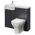 Napoli 250 Gloss Grey 1000mm 2 Door Vanity Unit Toilet Suite with Left Hand Round Rico Semi Recessed Basin Right Hand View thumbnail