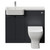 Napoli 250 Gloss Grey 1000mm 2 Door Vanity Unit Toilet Suite with Left Hand Round Rico Semi Recessed Basin Front View thumbnail