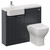 Napoli 250 Gloss Grey 1000mm 2 Door Vanity Unit Toilet Suite with Left Hand Round Rico Semi Recessed Basin Left Hand View thumbnail