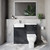 Napoli 250 Gloss Grey 1000mm 2 Door Vanity Unit Toilet Suite with Left Hand Round Rico Semi Recessed Basin Lifestyle Image thumbnail