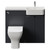 Napoli 250 Gloss Grey 1000mm 2 Door Vanity Unit Toilet Suite with Right Hand Round Rico Semi Recessed Basin Front View thumbnail