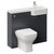 Napoli 250 Gloss Grey 1000mm 2 Door Vanity Unit Toilet Suite with Right Hand Round Rico Semi Recessed Basin Left Hand View thumbnail