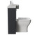 Napoli 250 Gloss Grey 1000mm 2 Door Vanity Unit Toilet Suite with Right Hand Round Rico Semi Recessed Basin Side View thumbnail