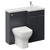 Napoli 390 Gloss Grey 1000mm 2 Door Vanity Unit Toilet Suite with Right Hand Square Lucia Basin Left Hand View thumbnail