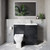 Napoli 390 Gloss Grey 1000mm 2 Door Vanity Unit Toilet Suite with Right Hand Square Lucia Basin Lifestyle Image thumbnail