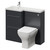 Napoli 390 Gloss Grey 1000mm 2 Drawer Vanity Unit Toilet Suite with Left Hand Square Lucia Basin Right Hand View thumbnail