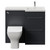 Napoli 390 Gloss Grey 1000mm 2 Drawer Vanity Unit Toilet Suite with Right Hand Square Lucia Basin Front View thumbnail