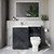 Napoli 460 Gloss Grey 1100mm 2 Door Vanity Unit Toilet Suite with Left Hand Square Lucia Basin Lifestyle Image thumbnail