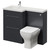 Napoli 460 Gloss Grey 1100mm 2 Drawer Vanity Unit Toilet Suite with Left Hand Square Lucia Basin Right Hand View thumbnail