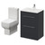 Napoli 460 Gloss Grey 600mm 2 Drawer Vanity Unit and Tacoma Comfort Height Toilet Suite with Angel Basin Right Hand View thumbnail