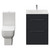 Napoli 460 Gloss Grey 600mm 2 Drawer Vanity Unit and Tacoma Comfort Height Toilet Suite with Angel Basin Front View thumbnail