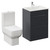 Napoli 460 Gloss Grey 600mm 2 Drawer Vanity Unit and Tacoma Comfort Height Toilet Suite with Angel Basin Left Hand View thumbnail