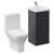 Napoli 390 Gloss Grey 400mm Single Door Vanity Unit and Kingston Toilet Suite with Glide Basin Left Hand View thumbnail