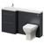 Napoli 390 Gloss Grey 1500mm 2 Drawer Vanity Unit Toilet Suite with Left Hand Square Lucia Basin Right Hand View thumbnail