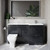 Napoli 390 Gloss Grey 1500mm 2 Drawer Vanity Unit Toilet Suite with Right Hand Square Lucia Basin Lifestyle Image thumbnail
