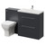 Napoli 390 Cento Gloss Grey 1400mm 2 Drawer Vanity Unit Toilet Suite with Glide Basin Right Hand View thumbnail