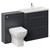 Napoli 390 Cento Gloss Grey 1400mm 2 Drawer Vanity Unit Toilet Suite with Glide Basin Left Hand View
