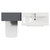 Napoli 390 Cento Gloss Grey 1400mm 2 Drawer Vanity Unit Toilet Suite with Glide Basin Top View thumbnail