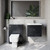 Napoli 390 Cento Gloss Grey 1200mm Wall Mounted 2 Drawer Vanity Unit and Toilet Suite with Glide Basin Lifestyle Image thumbnail