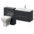 Napoli 390 Cento Gloss Grey 1400mm Wall Mounted 2 Drawer Vanity Unit and Toilet Suite with Glide Basin Right Hand View thumbnail