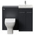 Napoli 390 Cento Gloss Grey 1100mm 2 Door Vanity Unit Toilet Suite with Glide Basin Front View thumbnail