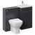 Napoli 390 Cento Gloss Grey 1100mm 2 Door Vanity Unit Toilet Suite with Glide Basin Left Hand View thumbnail