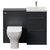 Napoli 390 Cento Gloss Grey 1100mm 2 Drawer Vanity Unit Toilet Suite with Glide Basin Front View