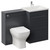 Napoli 460 Cento Gloss Grey 1200mm 2 Drawer Vanity Unit Toilet Suite with Glide Basin Left Hand View thumbnail