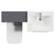 Napoli 460 Cento Gloss Grey 1200mm 2 Drawer Vanity Unit Toilet Suite with Glide Basin Top View thumbnail