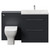 Napoli 460 Cento Gloss Grey 1400mm 2 Drawer Vanity Unit Toilet Suite with Glide Basin Front View
