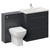 Napoli 460 Cento Gloss Grey 1400mm 2 Drawer Vanity Unit Toilet Suite with Glide Basin Left Hand View