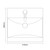 Napoli 390 Gloss Grey Pearl 400mm Single Door Vanity Unit with Glide Basin Top Down Dimensions thumbnail