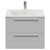 Napoli 460 Gloss Grey Pearl 600mm Wall Mounted 2 Drawer Vanity Unit with Angel Basin Front View