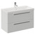 Napoli 390 Gloss Grey Pearl 800mm Wall Mounted 2 Drawer Vanity Unit with Rimini Basin Left Hand View