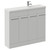 Napoli 250 Gloss Grey Pearl 1000mm 4 Door Vanity Unit with Square Silvo Basin Left Hand View thumbnail
