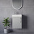 Napoli Cube Gloss Grey Pearl 400mm Wall Mounted Single Door Vanity Unit with Align Basin Lifestyle Image thumbnail