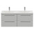 Napoli 390 Gloss Grey Pearl 1200mm Wall Mounted 4 Drawer Vanity Unit with Double Glide Basins Front View