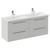 Napoli 390 Gloss Grey Pearl 1200mm Wall Mounted 4 Drawer Vanity Unit with Double Glide Basins Left Hand View
