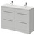 Napoli 390 Gloss Grey Pearl 1200mm 4 Drawer Vanity Unit with Double Glide Basins Right Hand View