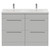 Napoli 390 Gloss Grey Pearl 1200mm 4 Drawer Vanity Unit with Double Glide Basins Front View thumbnail