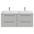 Napoli 390 Gloss Grey Pearl 1200mm Wall Mounted 4 Drawer Vanity Unit with Double Lucia Basins Front View thumbnail