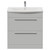 Napoli 390 Gloss Grey Pearl 800mm 2 Drawer Vanity Unit with Arc Basin Front View thumbnail