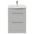 Napoli 390 Gloss Grey Pearl 600mm 2 Drawer Vanity Unit with Arc Basin Front View
